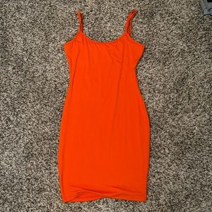 Orange body con dress
